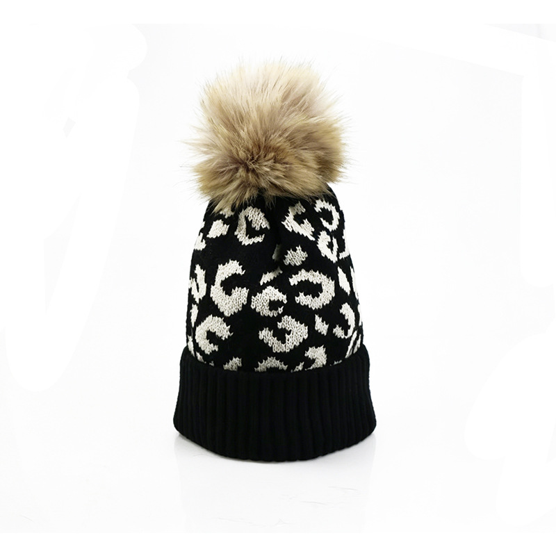 Autumn and winter leopard prin - Beanie Cuffed Knit review and price