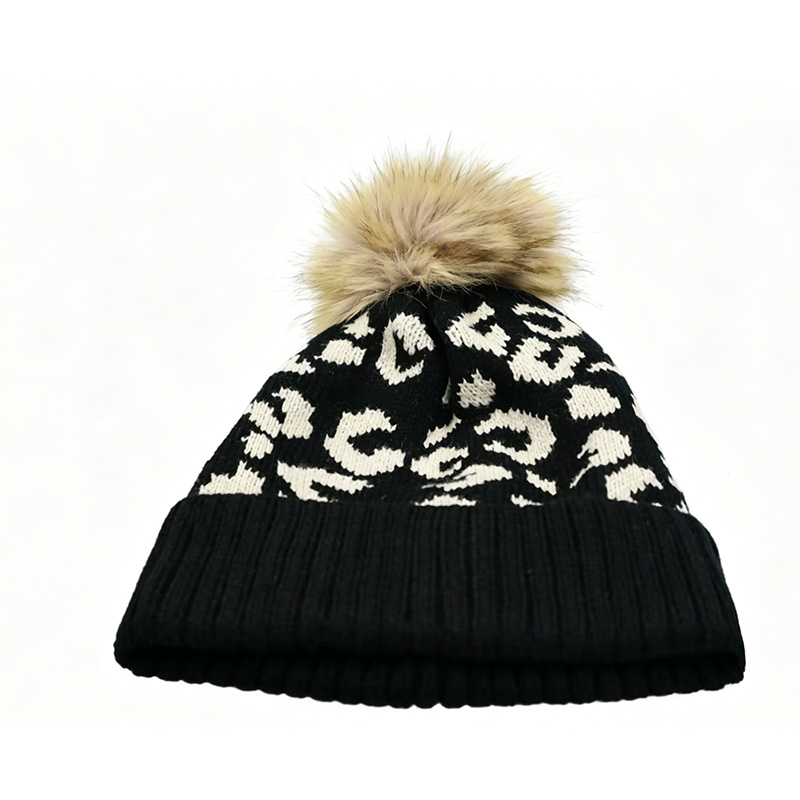 Autumn and winter leopard prin - Beanie Cuffed Knit review and price