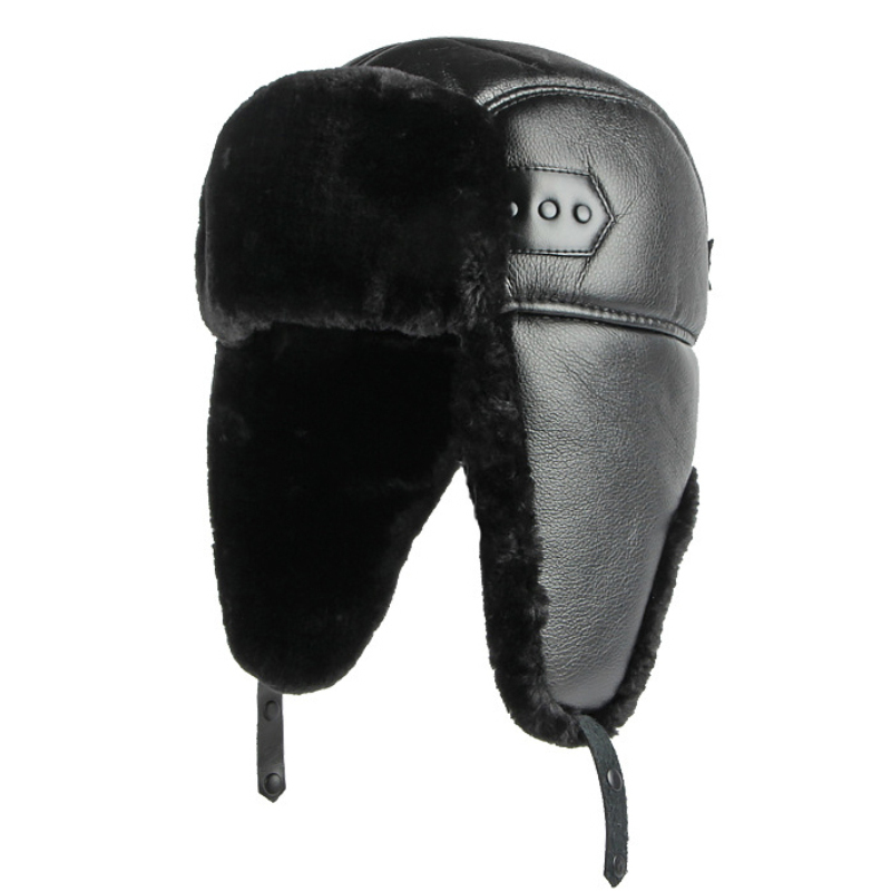 HT4002 New PU Leather Russian  - Winter Trapper Hat review and price